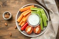 Vegetarian healthy snacks, vegetable snack: carrots, celery, tom Royalty Free Stock Photo