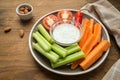 Vegetarian healthy snacks, vegetable snack: carrots, celery, tom Royalty Free Stock Photo