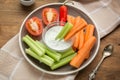 Vegetarian healthy snacks, vegetable snack: carrots, celery, tom Royalty Free Stock Photo