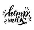 Vegetarian, hemp, organic milk lettering quotes for banner, logo and packaging design