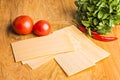 Vegetarian italian lasagna ingredients Royalty Free Stock Photo