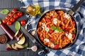 Vegetarian Italian Pasta fusilli alla Norma Royalty Free Stock Photo