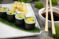 Vegetarian Japanese rolls with avocado