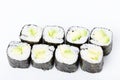 Vegetarian japanese sushi roll with avocado.