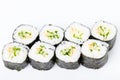 Vegetarian japanese sushi roll with cucumber.