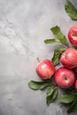 Vegetarian juicy ripe organic apple sweet fresh fruit food nature background healthy red harvest Royalty Free Stock Photo