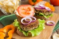 Vegetarian lentil burger