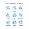 Vegetarian lifestyle concept icons set Royalty Free Stock Photo