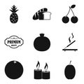 Vegetarian lounge icons set, simple style