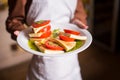 Vegetarian lunches tomato salad Caprese Royalty Free Stock Photo