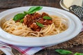 Vegetarian meat free spaghetti bolognese