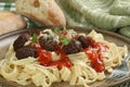 Vegetarian meatball tagliatelli Royalty Free Stock Photo