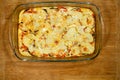 Vegetarian Moussaka. Traditional Greek dishes.