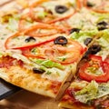 Vegetarian Mozzarella Pizza Royalty Free Stock Photo