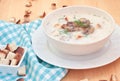 Vegetarian mushroom cream-soup with champignons