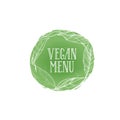 Vegetarian natural food sign. Vegan menu floral label