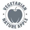 Vegetarian nature apple logo, vintage style