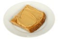 Vegetarian Peanut Butter Spread on Wholemeal Toasted Bread Royalty Free Stock Photo