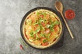 Vegetarian pizza. Cooking process of vegetable homemade pizza with fresh ingredients isolated on dark background. Copy space. Step Royalty Free Stock Photo