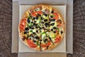 Vegetarian pizza takeaway food Royalty Free Stock Photo