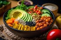 Vegetarian poke bowl super food