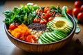 Vegetarian poke bowl super food