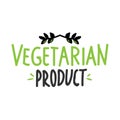 Vegetarian product hand sketched logotype, leaf label template. vegan food package. wreath, doodle. Isolated leaves, icon bio