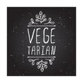 Vegetarian - product label on chalkboard