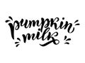 Vegetarian, pumpkin, organic milk lettering quotes for banner, logo and packaging design