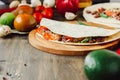 The vegetarian quesadilla - traditional mexican food. Royalty Free Stock Photo