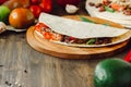 The vegetarian quesadilla - traditional mexican food. Royalty Free Stock Photo