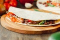 The vegetarian quesadilla - traditional mexican food. Royalty Free Stock Photo