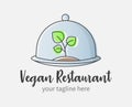 Vegetarian restaurant logo concept. Sign of natural food. Eco food icon