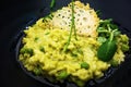Vegetarian risotto with peas, chive and cheese