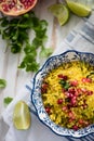 Vegetarian salad, couscous and pomegranate Royalty Free Stock Photo