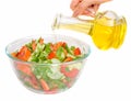 Vegetarian salad with plant oil