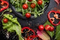 Vegetarian salad proper nutrition cellulose