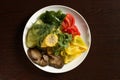 Vegetarian salad in a restaurant with raw vegetables Royalty Free Stock Photo