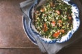 Vegetarian salad Tabbouleh with bulgur, mint and parsley Royalty Free Stock Photo