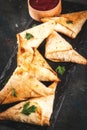 Vegetarian samsa samosas