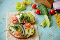 Wholesome sandwich with cheese, garden radish -Healthy Eating Royalty Free Stock Photo