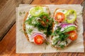 Wholesome sandwich with cheese, garden radish -Healthy Eating Royalty Free Stock Photo