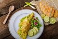 Vegetarian scallion omelette