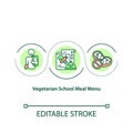 Vegetarian school meal menu concept icon