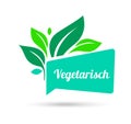 Vegetarian sign. Organic food, farm fresh and natural product sticker. Label organic, bio, natural design template.