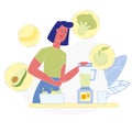 Vegetarian Smoothie Making Vector Illustration