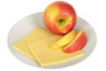Vegetarian Snack of Fresh Ripe Juicy Apple with Cheese
