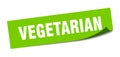 vegetarian sticker. vegetarian square sign. vegetarian