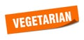 vegetarian sticker. vegetarian square sign. vegetarian