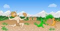 Vegetarian stone age man hunts vegetables Royalty Free Stock Photo